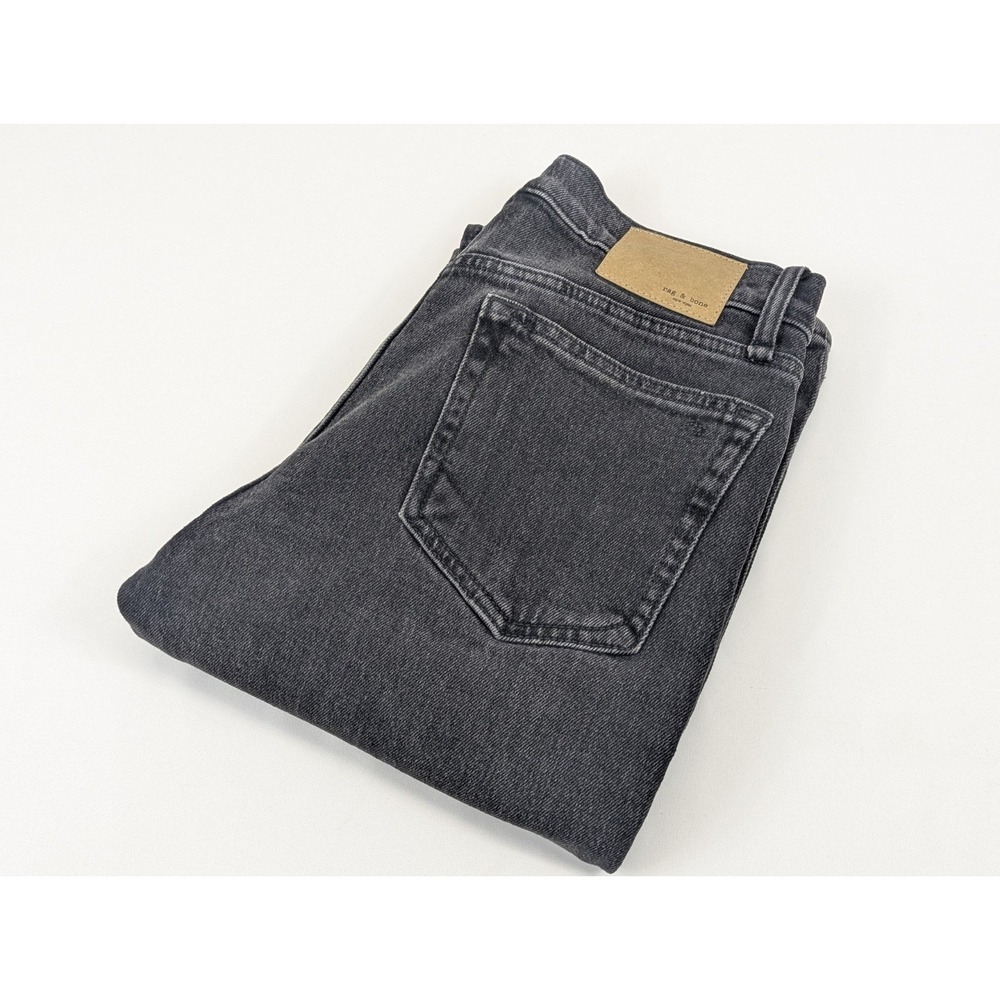 Rag Bone Peyton Jeans Mid Rise Bootcut Womens 27 Black Fade 30x32